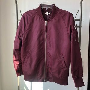 Maroon bomber jacket